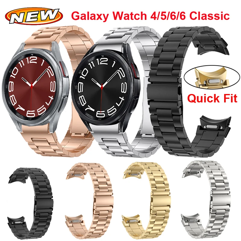 

No Gaps Quick Fit Strap For Samsung Watch 4 6 Classic 47mm 43mm 42 46mm Stainless Steel Correa Galaxy Watch 4 5 6 44mm 5Pro 45mm