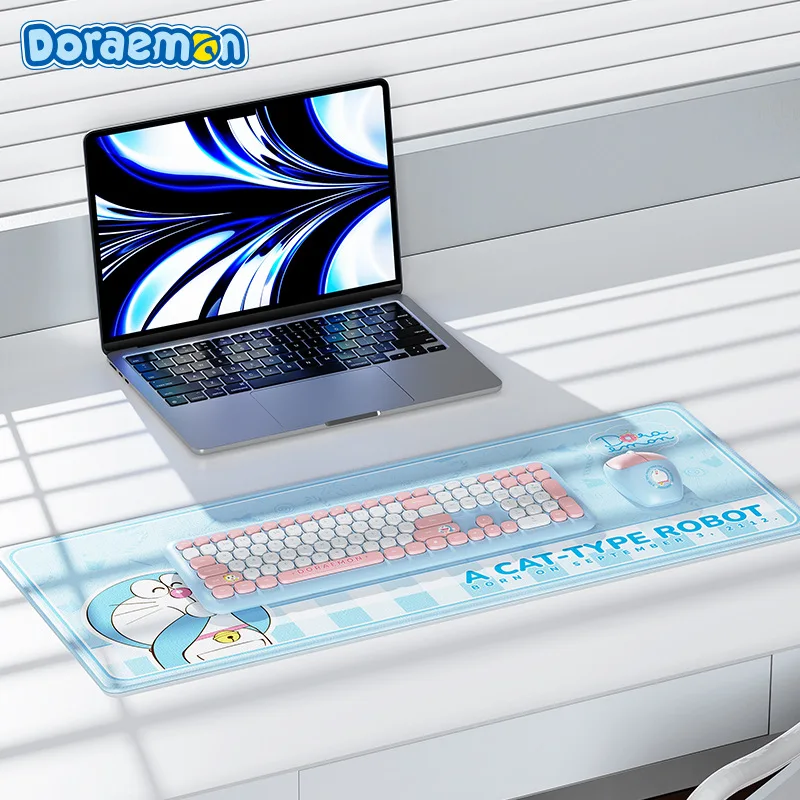 Doraemon carino anime Robort gatto portatile mouse pad tastiera tappetino  da scrivania nero impermeabile tappetino per mouse per i giocatori