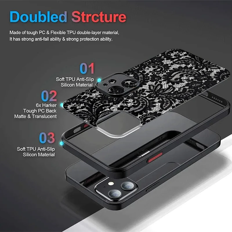 Elegant Vintage Lace Floral Design Phone Case