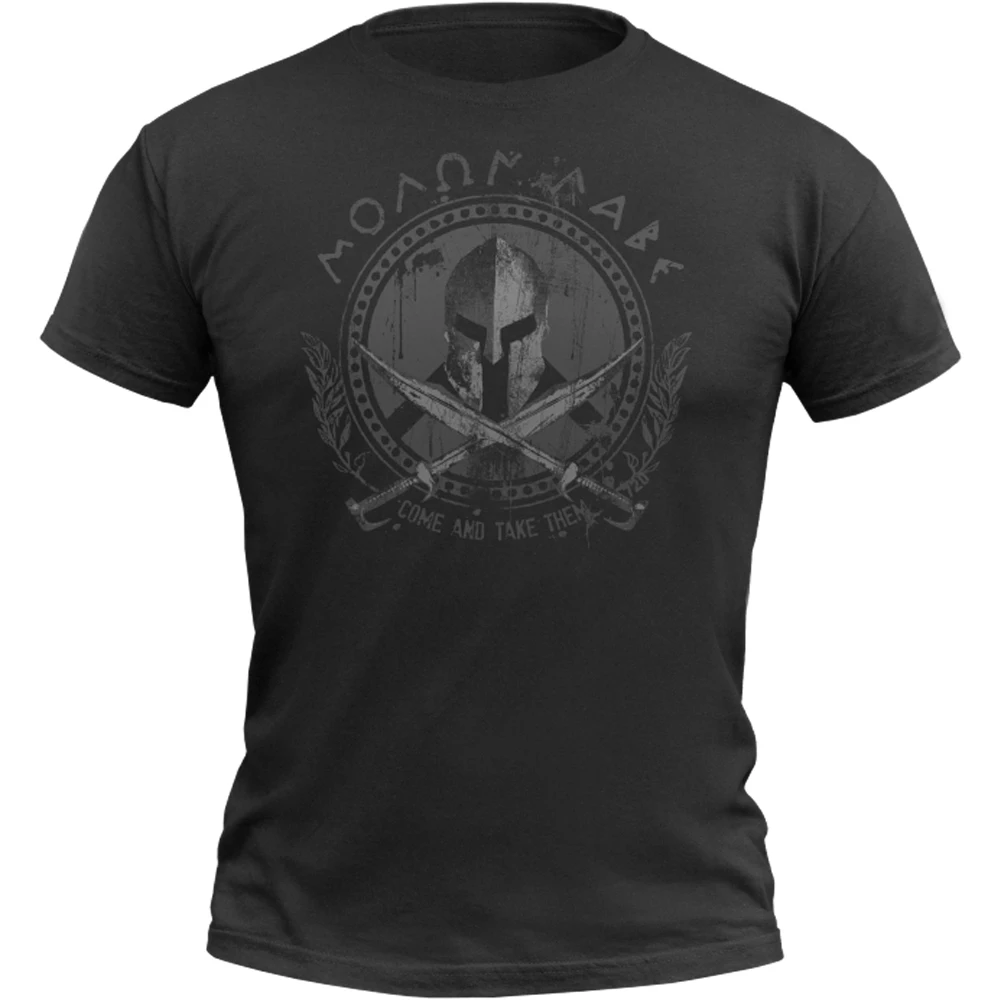 Molon Labe - Come and Take Them. Spartan Helmet Cross Sword T-Shirt. Premium Cotton Short Sleeve O-Neck Mens T Shirt New S-3XL