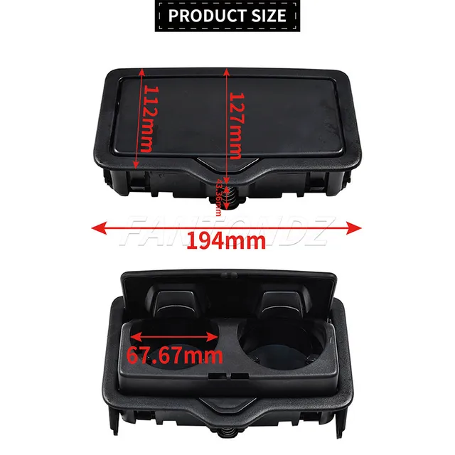 Car Rear Armrest Cup Holder 4M0885995A4PK For Audi A3 Q2 Q3 Q5 Q7 Q8 RS3 RSQ8 Drinks Beverage Rack 2