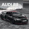 1:24 AUDI R8 V10 Plus Alloy Performance Sports Car Model Diecast Metal Toy Racing Car Model Sound and Light Simulation Kids Gift 1