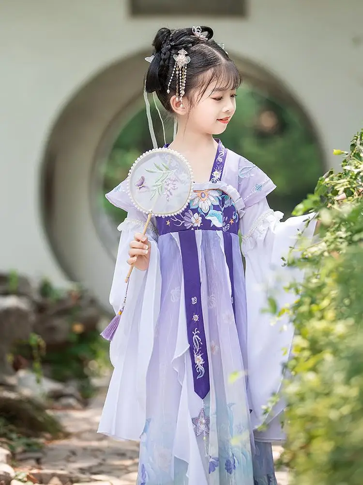 Hanfu Retro Style Dress For Kids Ancient Hanfu Girls Chinese 敦煌
