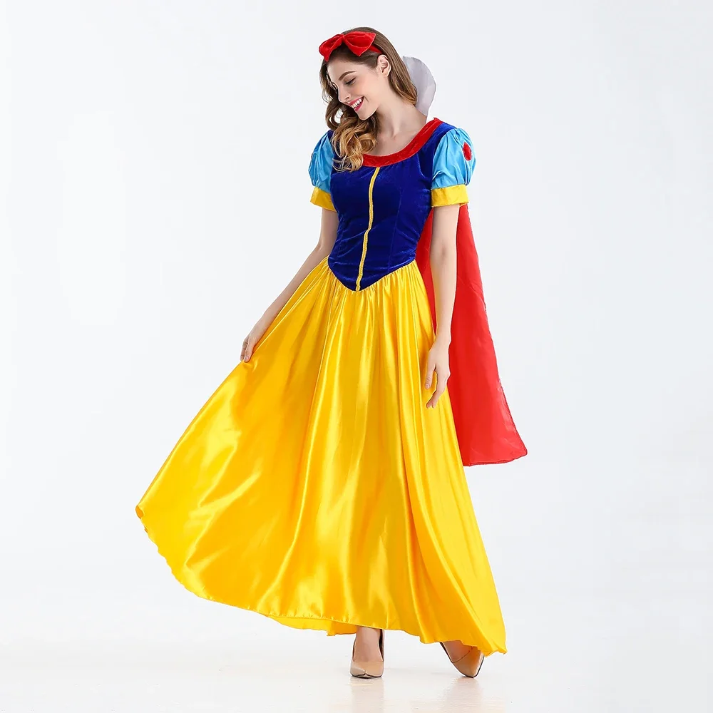 

Women Fantasia Princess Snow White Cosplay Costume Cartoon Princess Snow White Role Playing Women Halloween Costumes