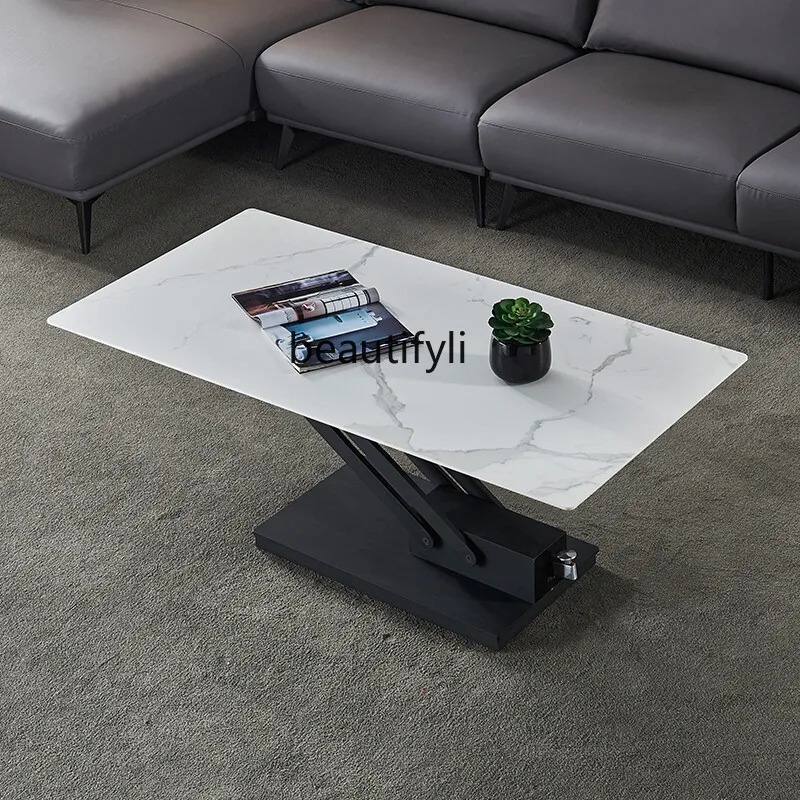 

Light Luxury Minimalist Adjustable Modern Minimalist Stone Plate Coffee Table Computer Desk Integrated Multifunctional