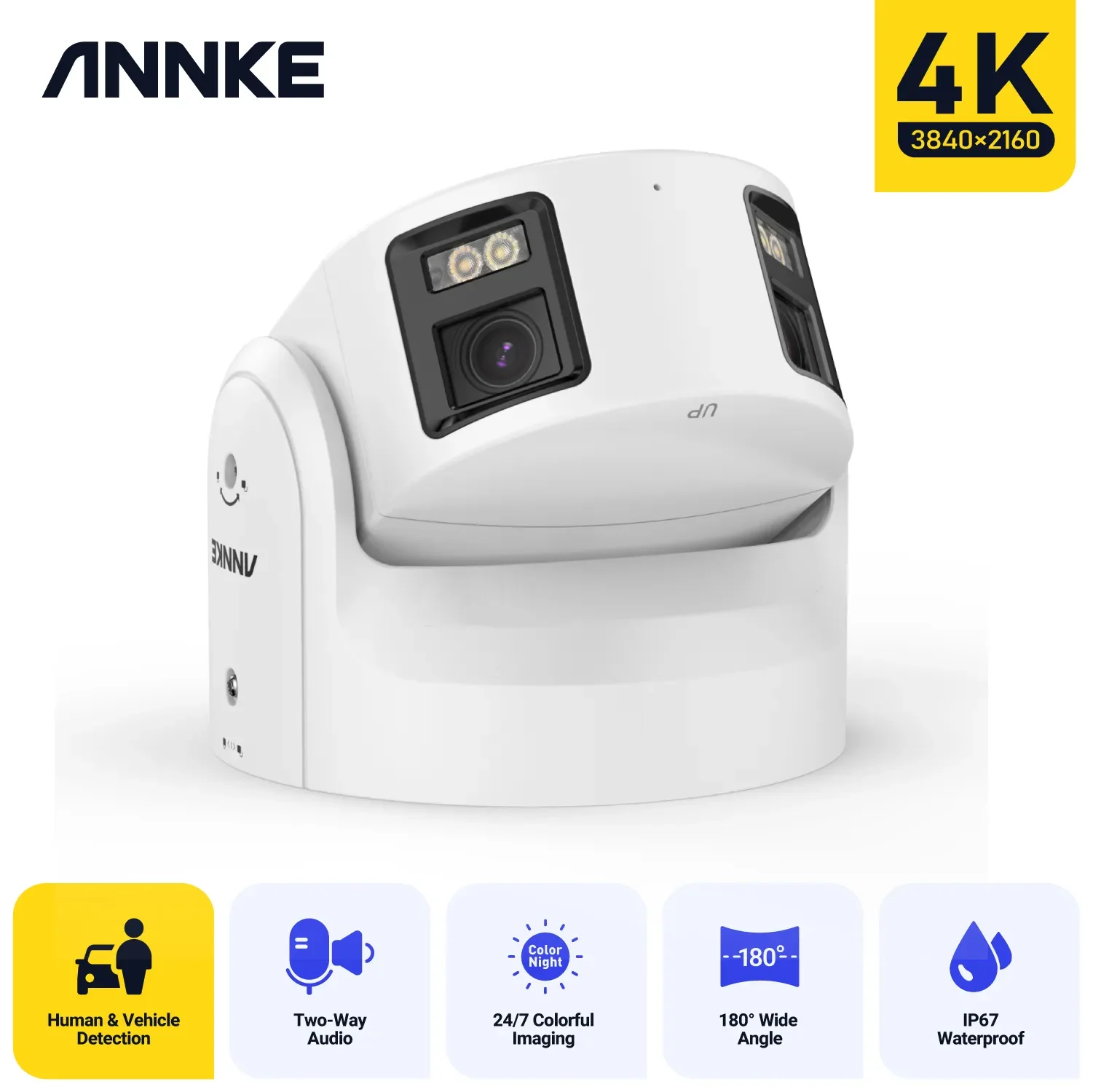 ANNKE 4K/8MP Caméra De Surveillance Extérieure, Kit Vidéo Surveillance Avec 8CH 2To NVR Et 4X 8MP Caméra IP PoE,Détection De Mouvement, IP67 Etanche,Vision Nocturne 30M Pour La Maison Et L'Entreprise