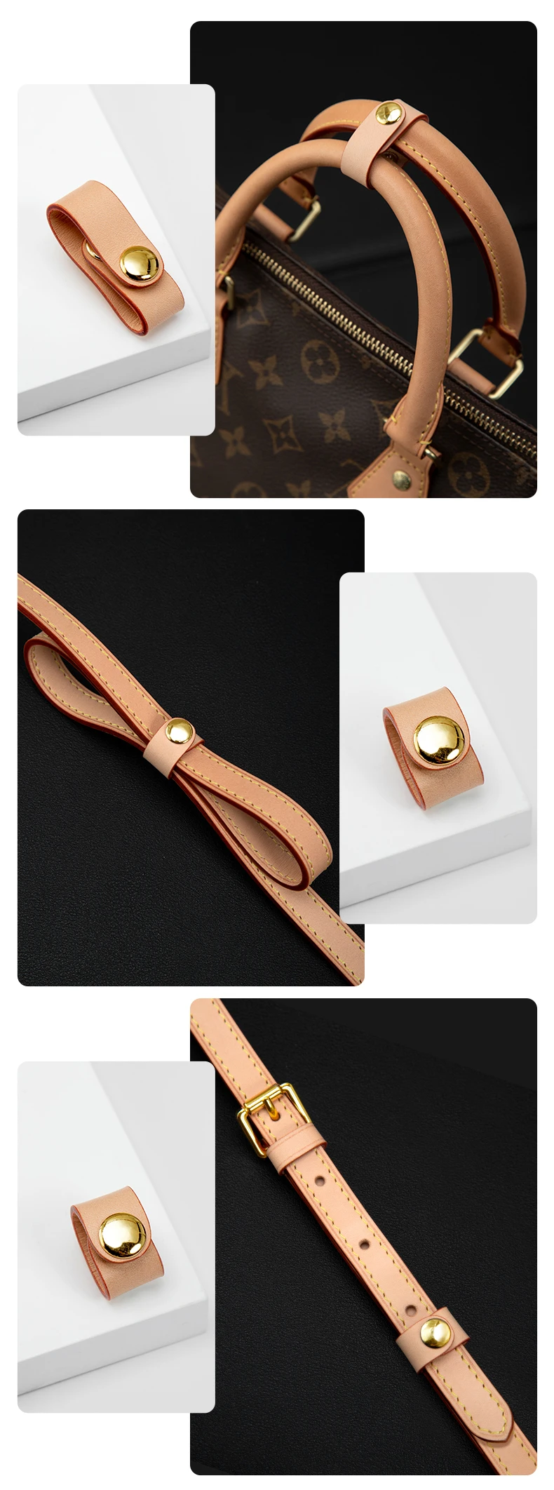 CRAZYSMITH Shortened Straps Fastening Buckles Converted Straps Underarm Accessories Bag Straps Adjusters for LV Nano Bucket Bag