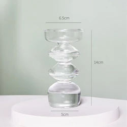 Sleek Nordic Glass Candleholder - Elegant Home Decor Crystal Ornament (Clear Diamond)