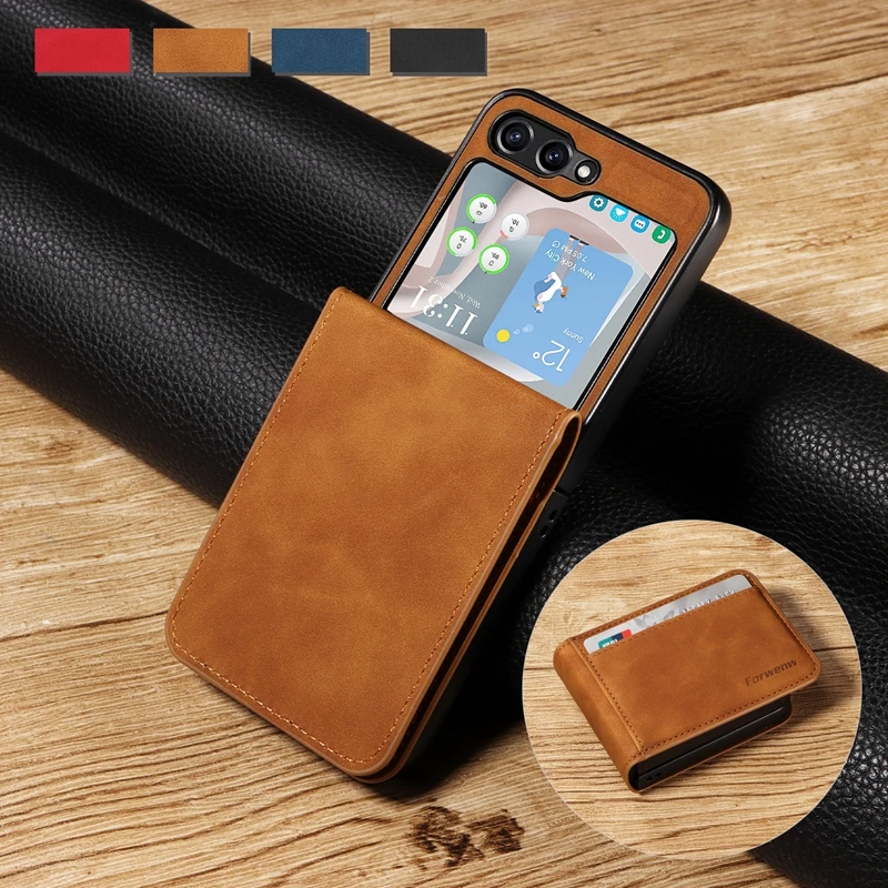 

Wallet Magnetic Leather Case For Samsung Galaxy Z Flip 5 Anti-drop Galaxy Z Flip 4 Business Cover Samsung Galaxy Z Flip 3 Case