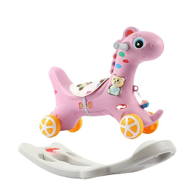 2-in-1 Baby Rocking Horse and Slide Multi-functional Children's Swing Rocking Chair Kids Playground Home Toys Gifts 6
