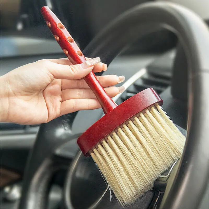 

Car Air Vent Brush Detailing Soft Bristle Brush Automotive Dust Removal Cleaning Tools Solid Wood Blinds Duster Auto Accessories