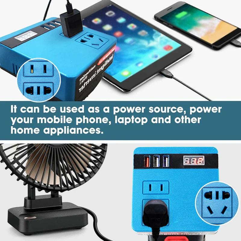 Electric Goddess Portable Power Inverter 120-220V Outdoor Mobile Lithium Battery Inverter For Makita 18V Lithium Battery