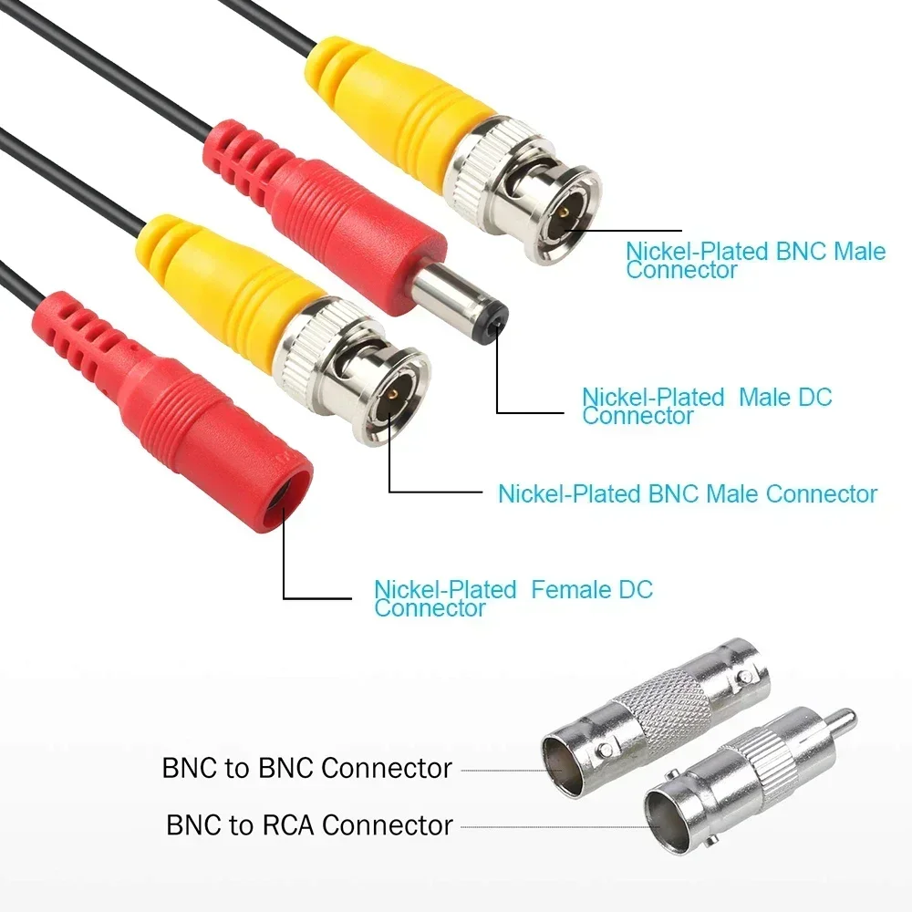 BNC cable 5M-50M analog ahd cctv surveillance accessory bnc video power surveillance for ahd camera and dvr kit 3