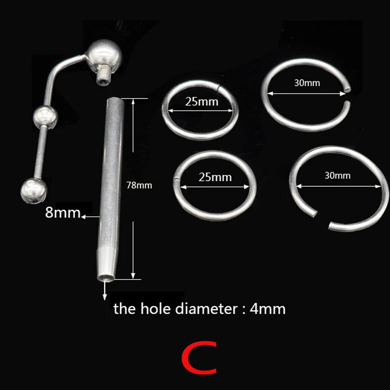 Scrotum Bondage Cock Rings Stainless Steel Chastity Urethral Plug Penis Insert Toy Urethral Sound Dilator Sex Toys For Men