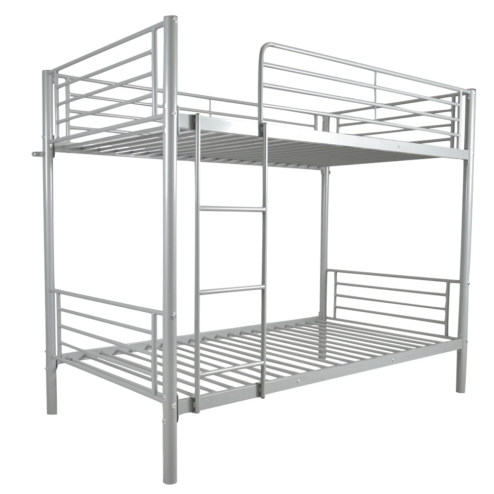 

[US-W]Iron Bed Bunk Beds for Kids Twin Bed Bedroom Furniture with Ladder for Kids Twin Size Gray