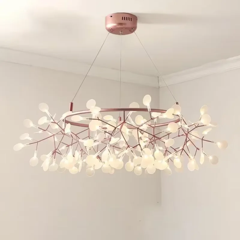 Nordic ring chandelier Living Room Kitchen hallway postmodern Heracleum chandeliers Rose Gold/Black Branch design firefly lamp led chandelier ceiling chandelier art lighting fixtures