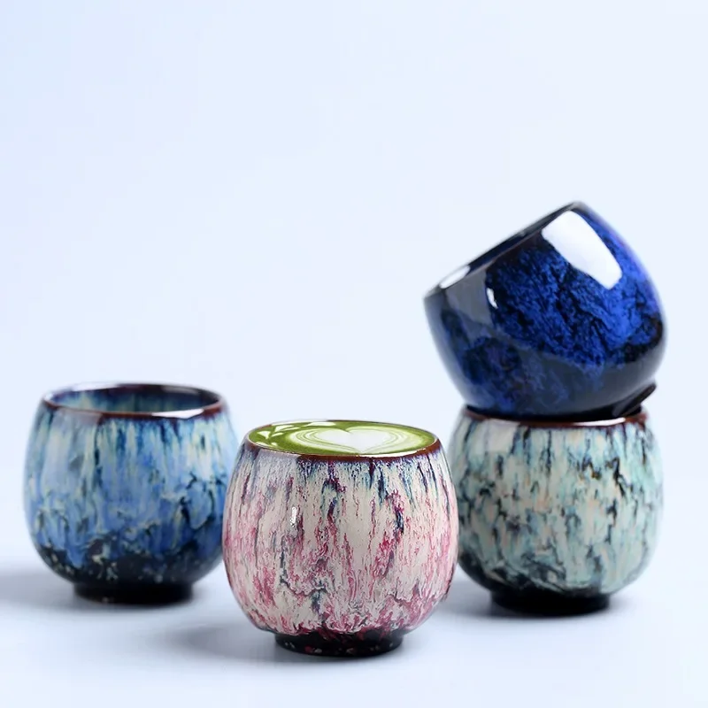 Kiln Change China Ceramic Tea Cup Porcelain Kung Fu Tea Cup Pottery Drinkware Tableware Coffee Mug Wine Mug 1pcs tea cup