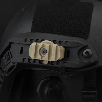Accessori per la caccia 2 pezzi casco tattico adattatore per montaggio su guida laterale Tactical rotazione di guida a 360 gradi per binario per casco veloce softair