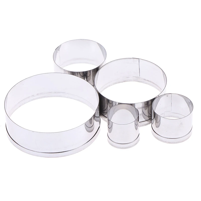 Polymer Clay Cutter Pottery Clay Tools Diy 5Pcs/Set Stainless Steel Round Polymer Clay Cutter Molds Diy Pottery Ceramic Cutting Mould Tools