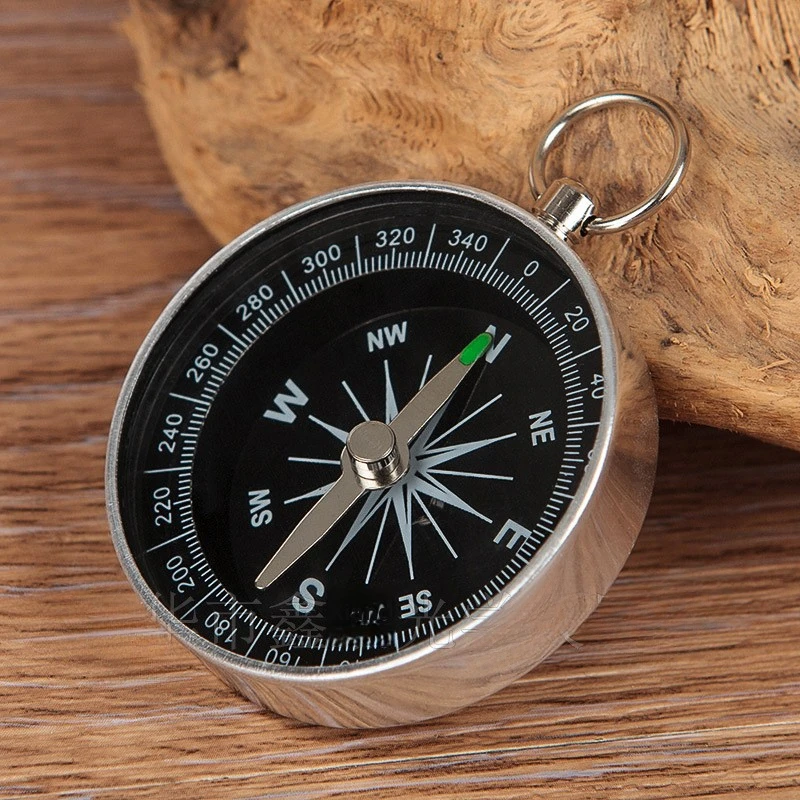 Description Picture 3 of item1Pc Compass Keychain Pendant Aluminum Alloy Metal Material Portable Gift Mini Pocket Outdoor Adventure Travel Compass Tools