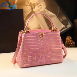 Women's Handbags Lady Crocodile Pattern Leather Small Tote Bag Portable Top Handle Shoulder Crossbody Bags Luxury Fashion