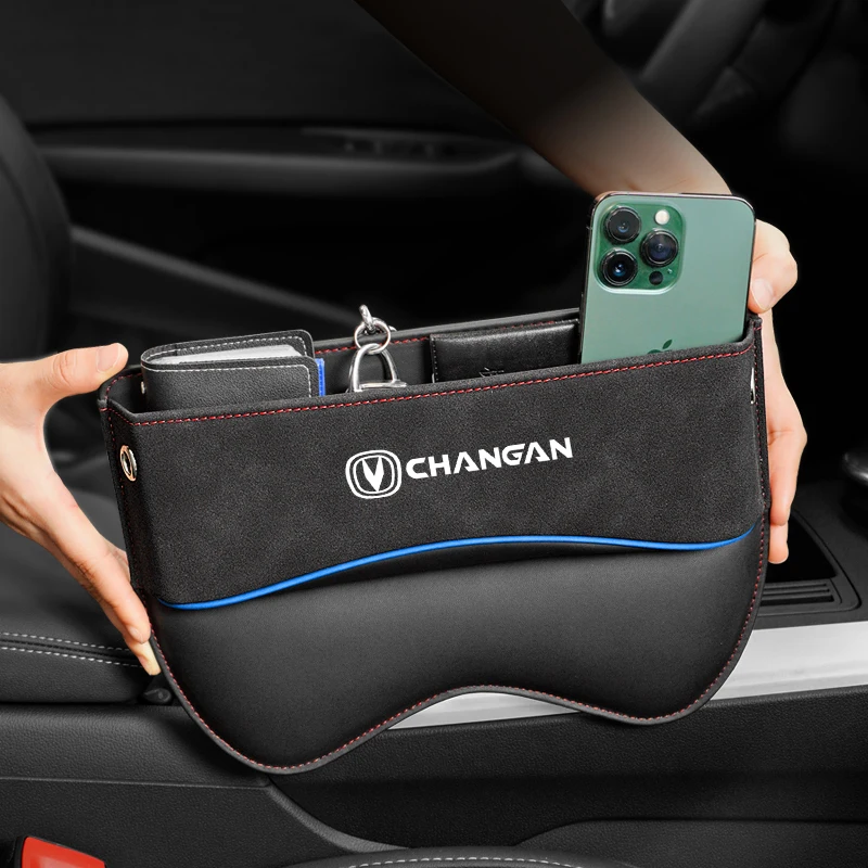 

Universal Car Seat Storage Box For Changan Car Seat Gap Organizer Seat Side Bag Reserved Charging Cable Hole car accessories