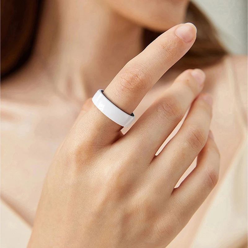 R12 Smart Ring with Charging Case ceramic ring Waterproof Women Health Ring Heart Rate Sleep Monitor Gesture Control SmartRing - 6