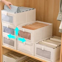 1PC Fabric Window Cotton Linen Storage Box Wardrobe Storage And Arrangement Large Clothing Storage Box Toys Can Be Folded 1