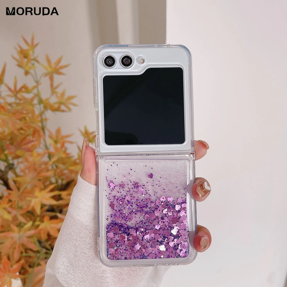 Liquid Quicksand Glitter Star Case Per Samsung Galaxy Z Flip 5 Z Flip 4 Z Flip 3 2 1 Cover Morbida Trasparente Bling Per Samsung Z Flip 4