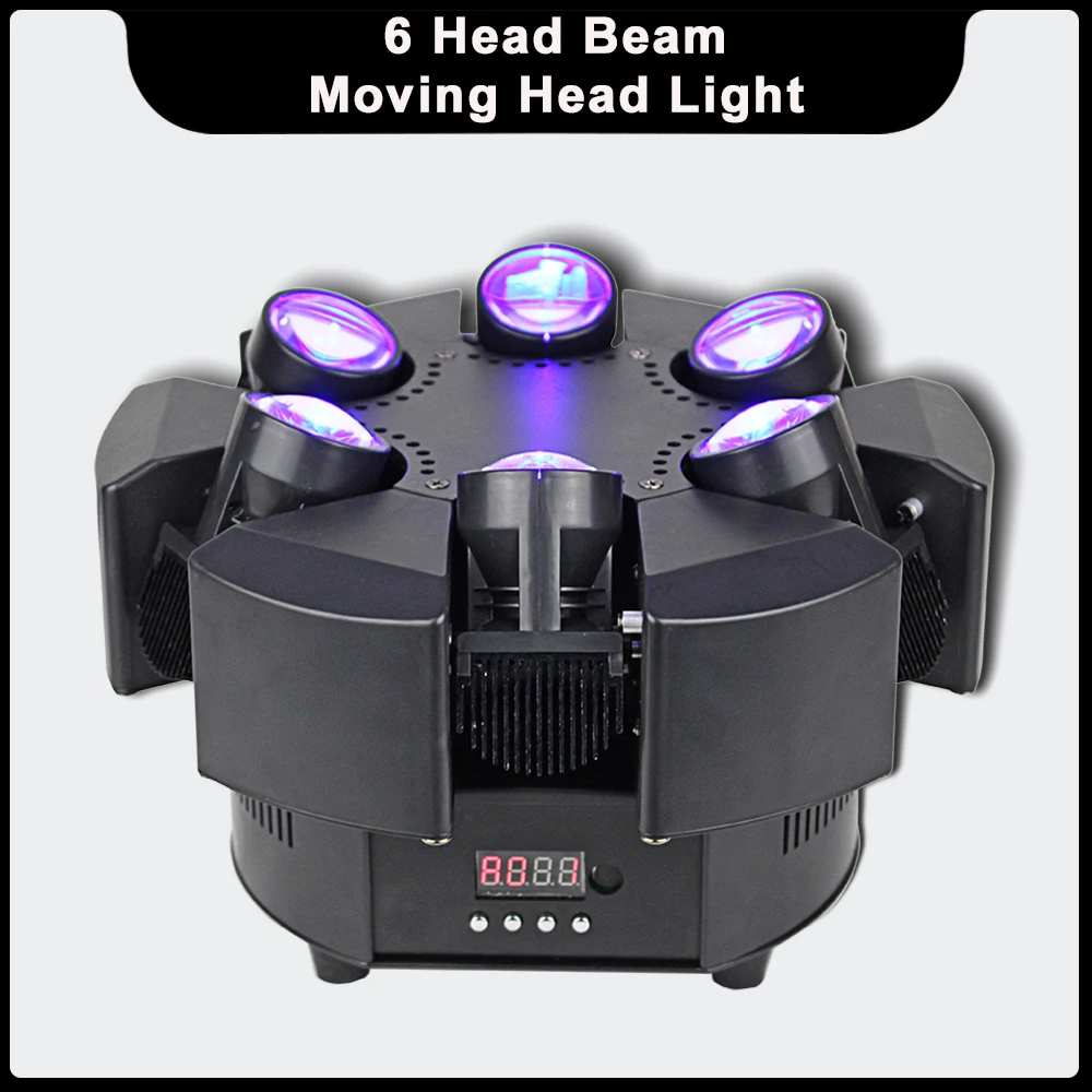 

YUER New LED 6 Head Smart Beam Moving RGBW Strobe 17/38CH DMX Stage Lights Dj Led Moving Head Beam Light Music Party Disco KTV