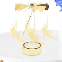 Metal Rotating Candle Holder Christmas Angel Rotating Candle Holder Dinner Party Wedding Party Candle Holder Decoration Gifts 4
