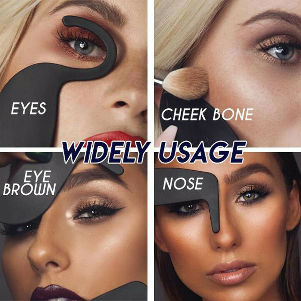 Eyeliner Stencil Tool Makeup Tools Eyebrow Stencil Tool Eye Makeup Tools Perfect Contour Curve Stencil Makeup Tools Eyebrow Shaper Eyeliner Card Face Cheek Nose Makeup Model Beauty Make Up Accessories