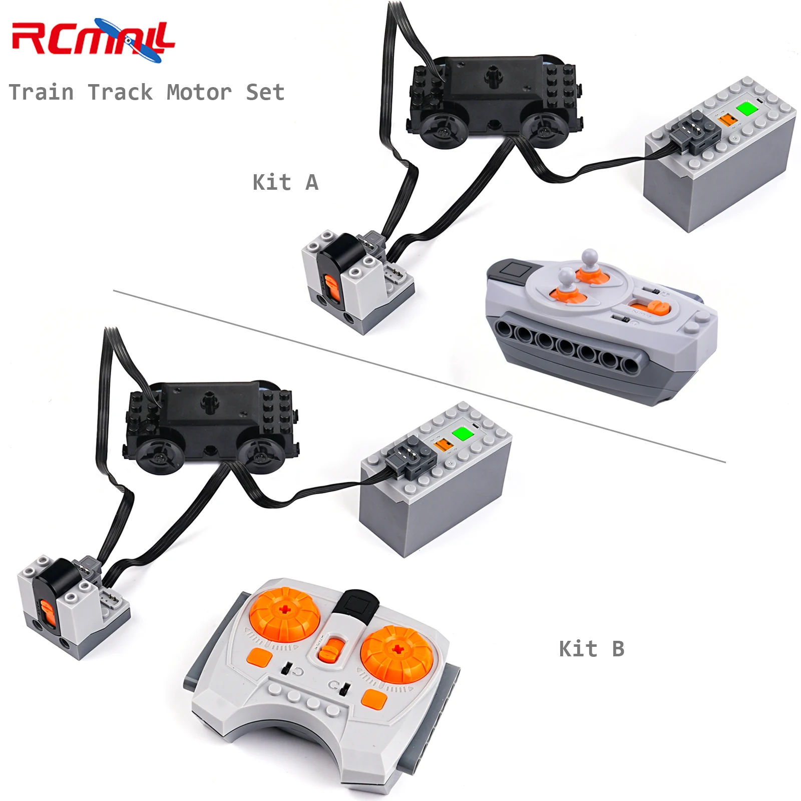 Train Track Motor Set Power Functions Parts Battery Case Infrared Remote Controller Receiver MOC Building Blocks for Legoeds