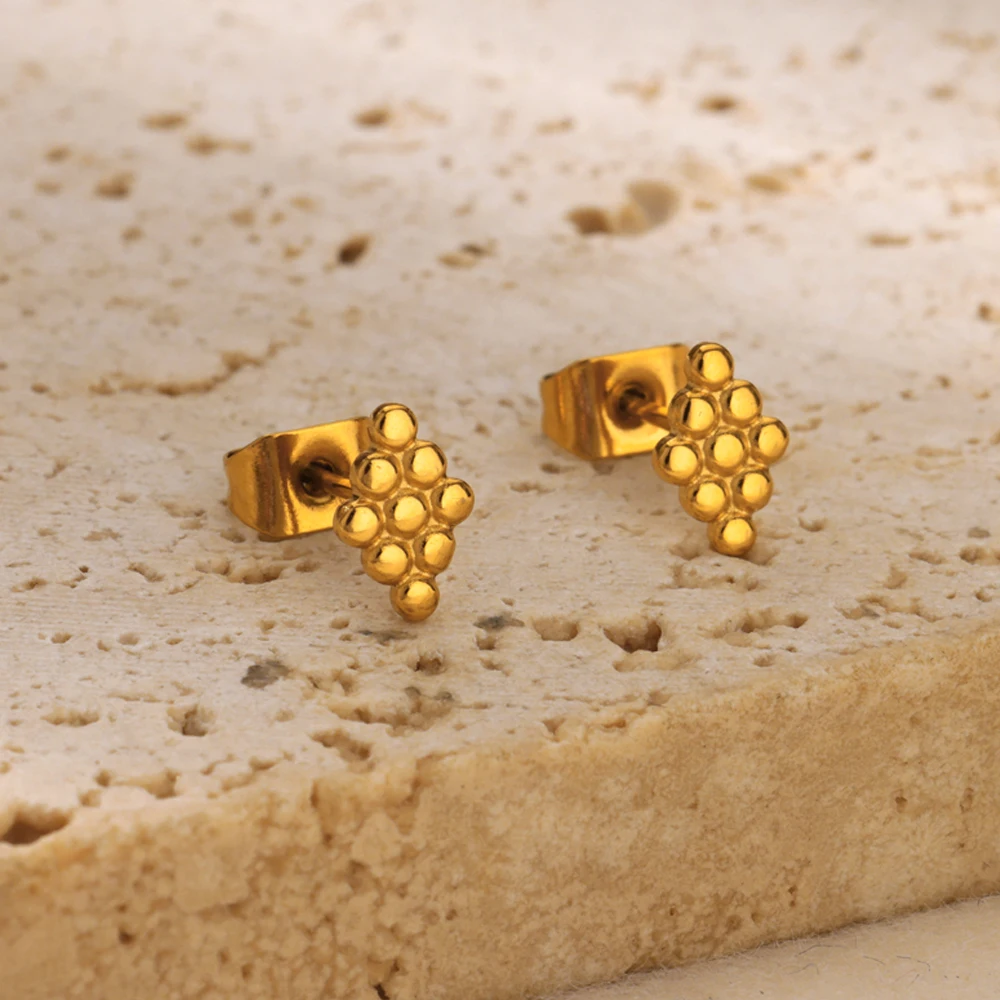 Stainless Steel Bead Earrings Womens Jewelry