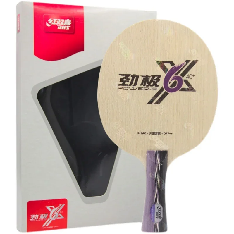 

New Dhs Power Pg6x 5 Wood+ 2 Carbon Table Tennis Racket Wood Ping Pong Blade for 40+ OFF++