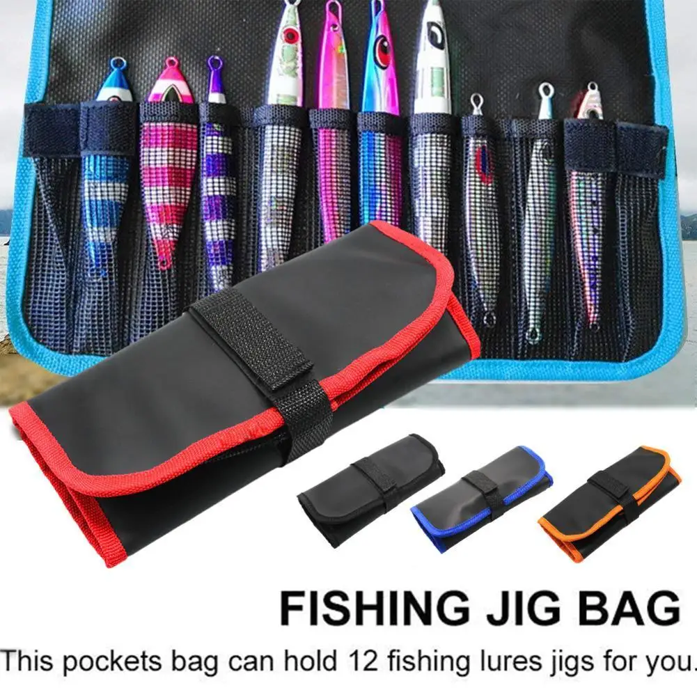

Fishing Lure Bag 12 Slots Fishing Bag Lure Organizer Bait Storage Bag Waterproof Adjustable Fishing Lure Jig Pocket Fishing Gear