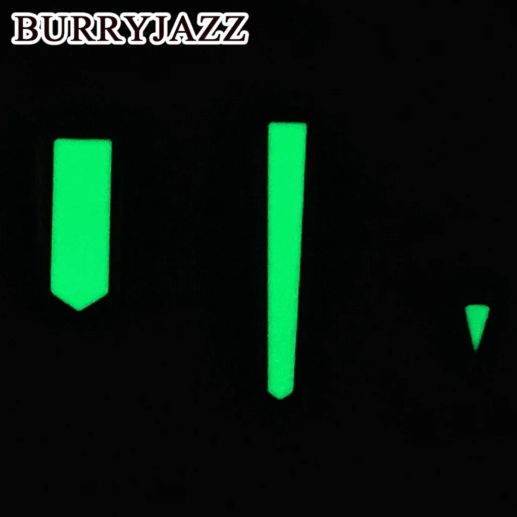 Elegant Silver and Black Watch Hands with Green Luminous Finish