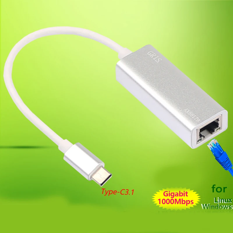 Adaptateur ethernet gigabit usb-c vers rj45 lan pour pc portable_voghion.com