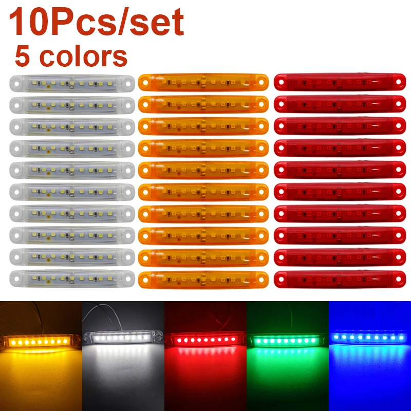 10Pcs 9 SMD Light Oval Clearance Trailer 24V Truck Lorry Caravan Orange