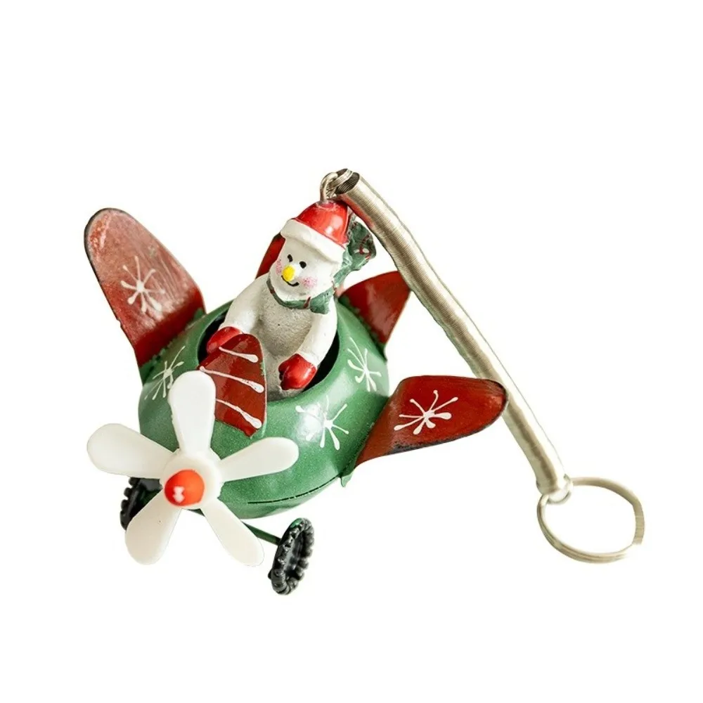 Cartoon Santa Reindeer Figurine Exquisite Snowman/Elk Christmas Plane Figurine Decorative Hanging Xmas Hanging Aircraft Pendant