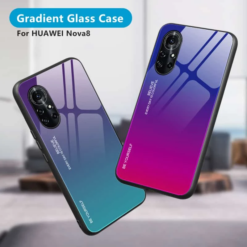 Multicolor Gradient Glass Case For Huawei Nova 9SE 9Pro 8i 8Pro 7SE Shockproof And Fall Resistant Phone Case For Nova 3i 6SE 5Z