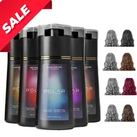 Shampoing de teinture capillaire pour cheveux gris pour femmes et hommes, Kit de teinture capillaire naturelle, Semi-permanent, noir, marron, violet, 200ml 1