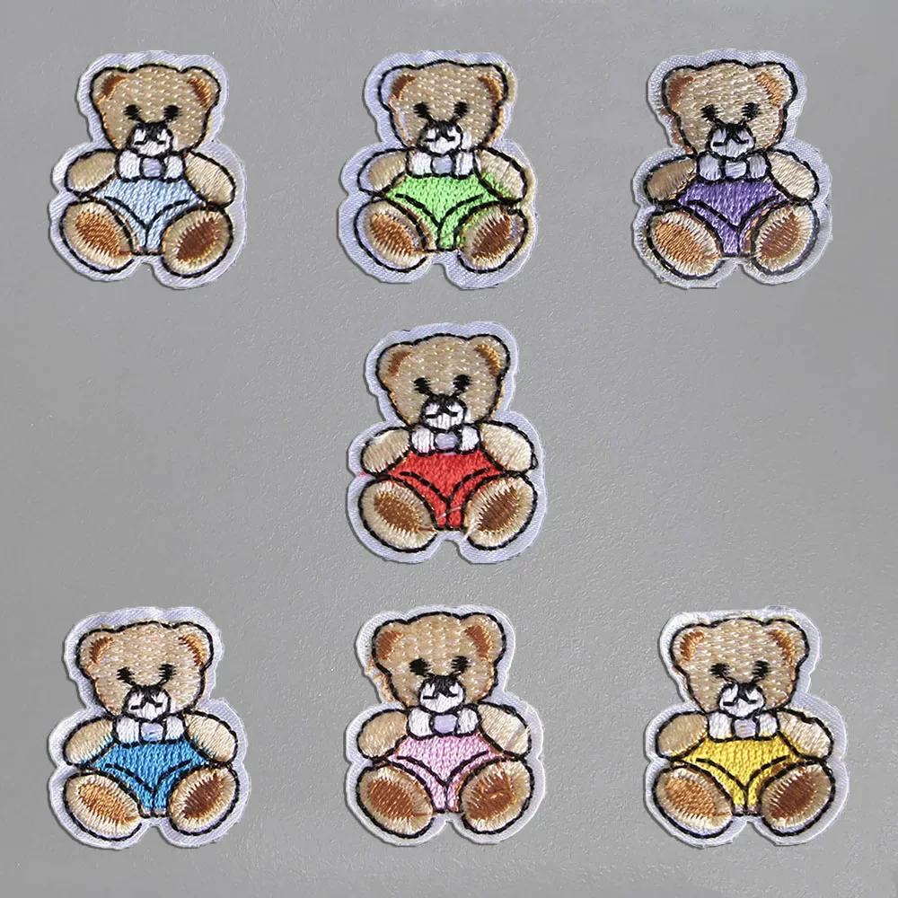 

Оптовая продажа 100 штук термоплавкая клейкая нашивка с медведем DIY Вышивка Одежда Обувь Кепка сумка Ремонт отверстие глажка