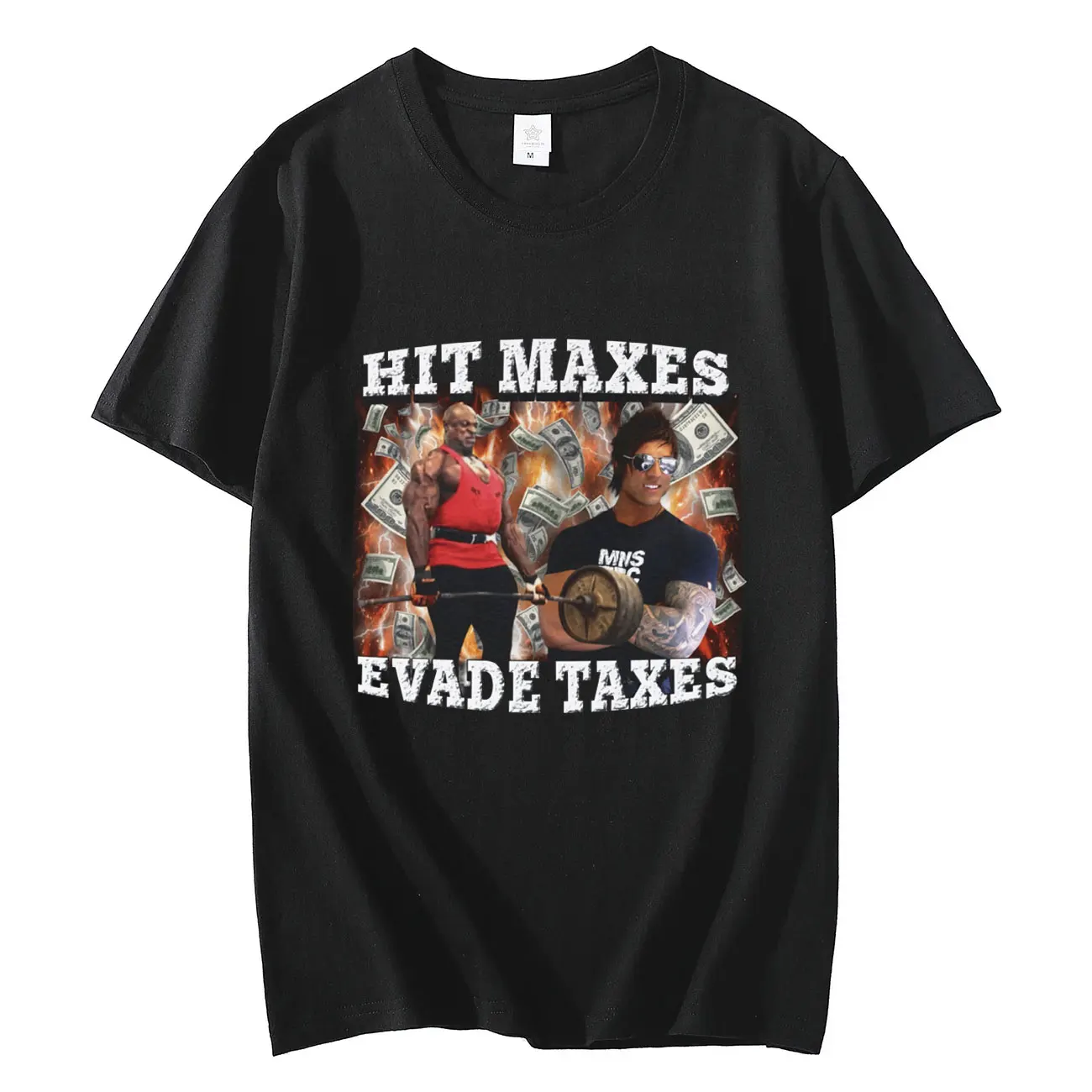 Hit Maxes Evade Tax Gym Meme Graphic Magliette Uomo Fashion Vintage Oversize T-Shirt Estate Casual Fitness Movement T-Shirt