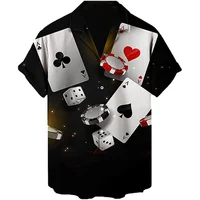 Men's 2024 Casual 3D Shirts Playing Card Printed Fun Shirts Street men's Summer Short Sleeved Clothing Men's Outdoor Clothing 1