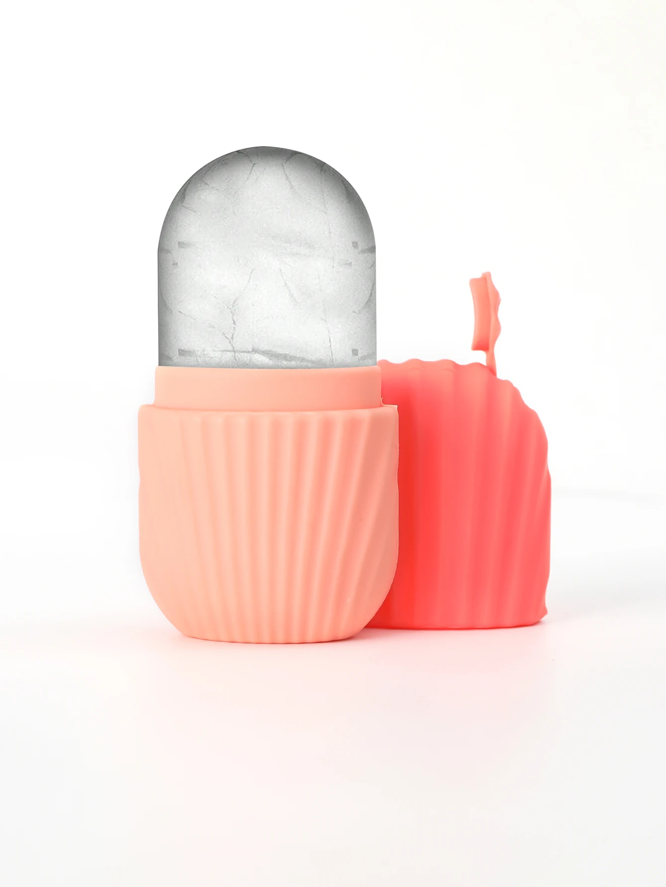 Rolo de gelo para rosto e olhos, molde de gelo de silicone, resfriamento e endurecimento da pele facial, rolo de gelo à prova de vazamento, cuidados faciais reutilizáveis