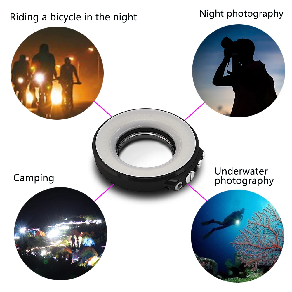 Mcoplus SL-108 40m Camera Underwater Diving Ring Flash Light With 67mm threaded for Canon Nikon Sony Olympus TG7 Camera Housing