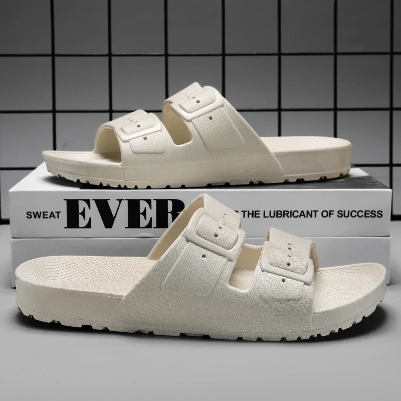 2024 Summer Kid Slippers Sandals Boy Girls PVC Flats Soft Bottom Girls Kids Trend Double Buckle Slides Beach Shoes For Children 4