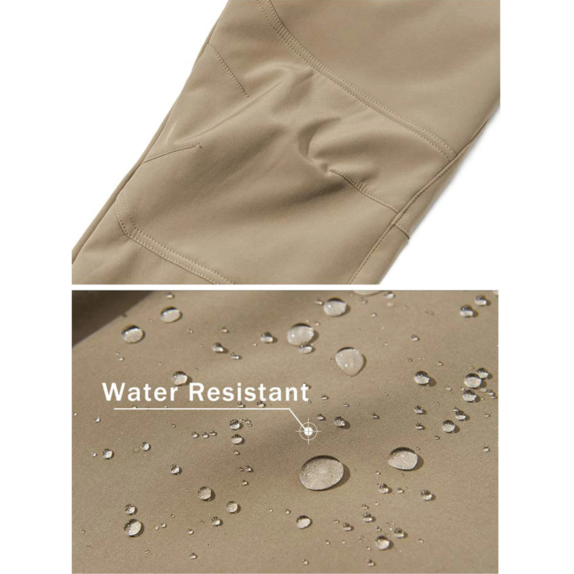 MAGCOMSEN Winter Fleece Men's Pants Warm Casual Straight Trousers 9 Pockets Waterproof Snow Hiking Pants 6