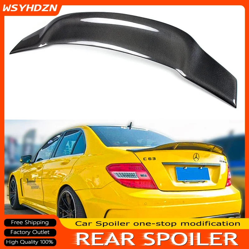 

W204 R Style Spoiler for Mercedes Benz W204 4 Door Sedan C Class 2007-2013 C300 C180 C220 Glossy Black Rear Spoiler Ducktail Lip